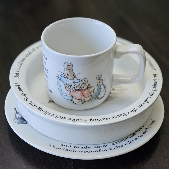 Wedgewood Nursery 3 Piece Set, Made In England - Picture 2 of 12